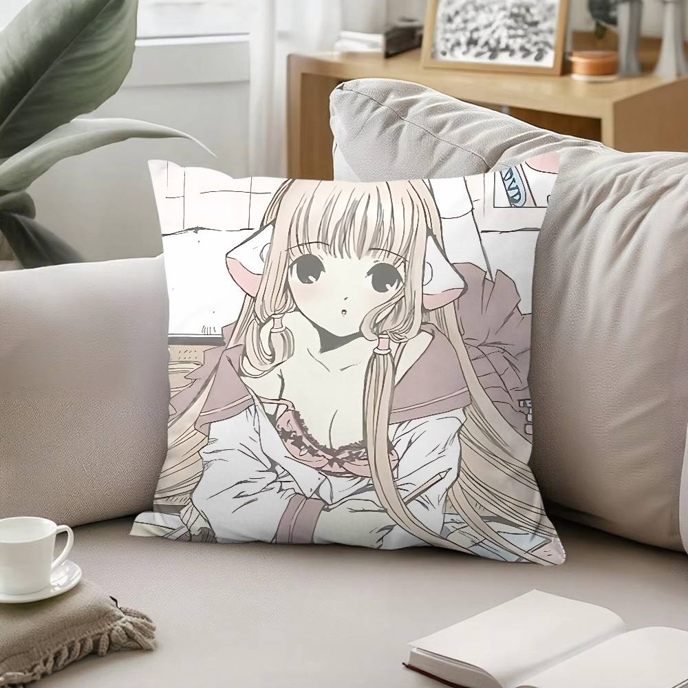 Cute Chobits Throw Pillow Covers Pattern Cushion Cover Suitable For Sofa Bedroom Car Pillow Cover