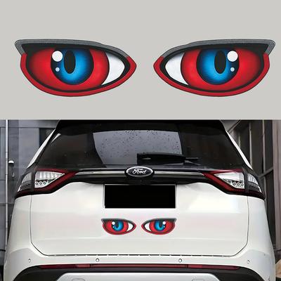 Creative Red and Blue Cat-eye Car Stickers, Glass Stickers, and Electric Vehicle Beautification Decorative Stickers