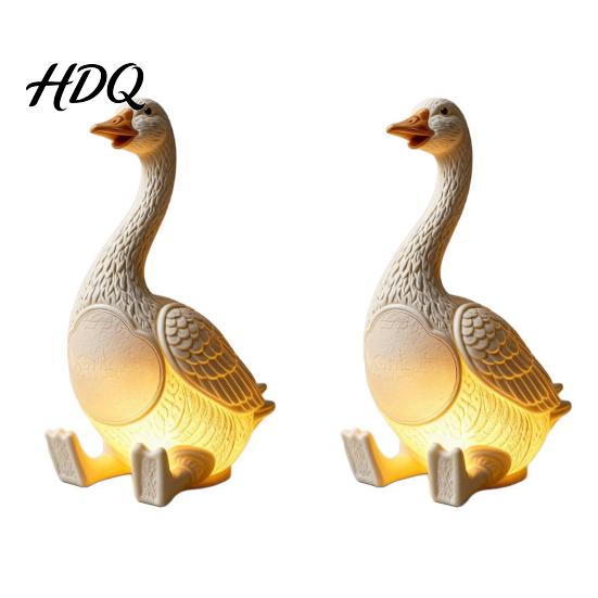 Eco-friendly Resin Decoration Creative Goose Night Light Cute Duck Table Lamp with Warm LED Glow Funny Animal Shape Decor Figurine for Bedroom