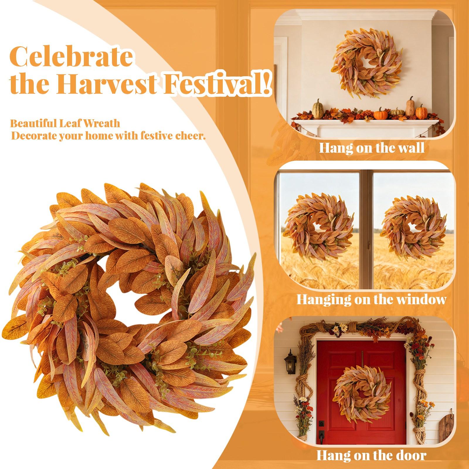 

HalloweenAutumn Flower Wreaths, Pumpkin And Berry Door Hangings, HarvestFestival Rattan Rings One Size коричневый