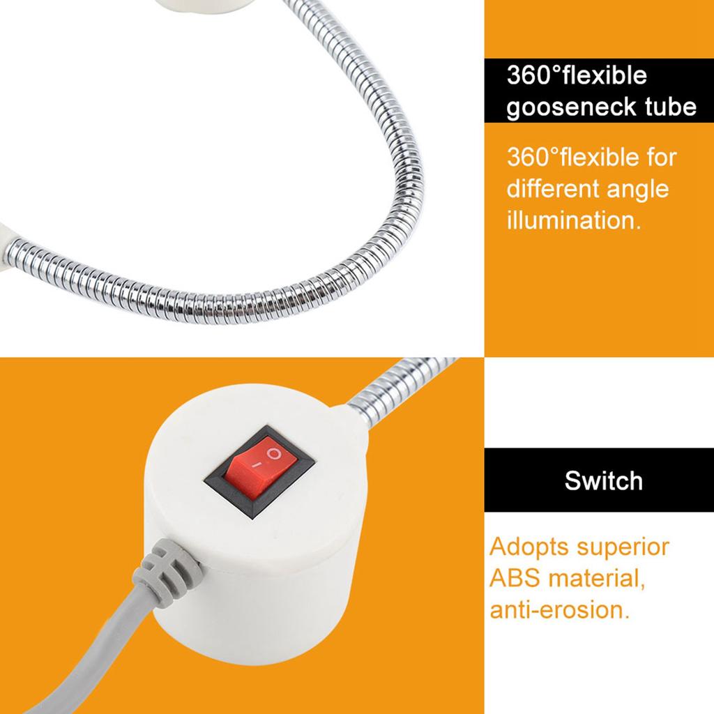 30LED pracovní lampa na šicí stroj s husím krkem a magnetickou základnou