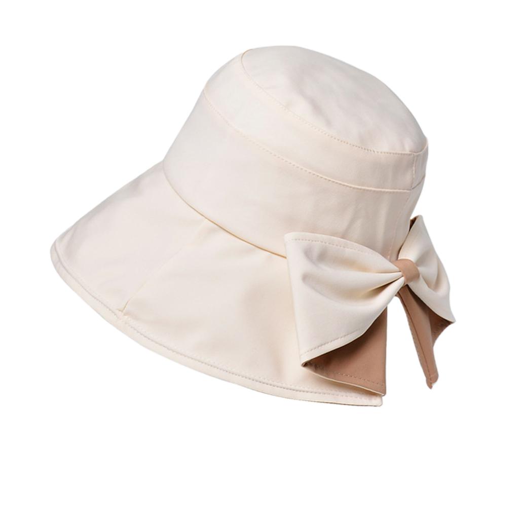 Women's Fashion Bowknot Big Brim Sun Visor Bucket Hat