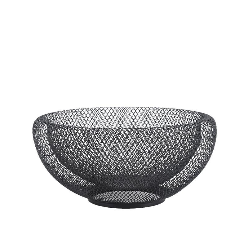 Modern Creative Bird's Nest Wrought Wire Mesh Household Fruit Basket Double Layer Snack Candy Storage Kitchen Table Fruit Plate