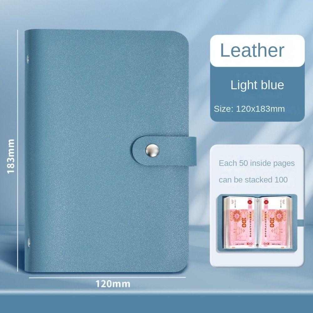 Save Money 100 Envelopes Money Saving Challeng Large Capacity Waterproof Mini Binder Savings Challenge PU Reusable Budget Binder