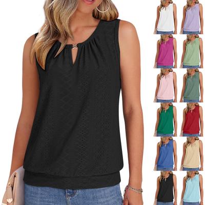 Women's Fashion Casual Slim Sleeveless V-Neck Lock T-Shirt Top
