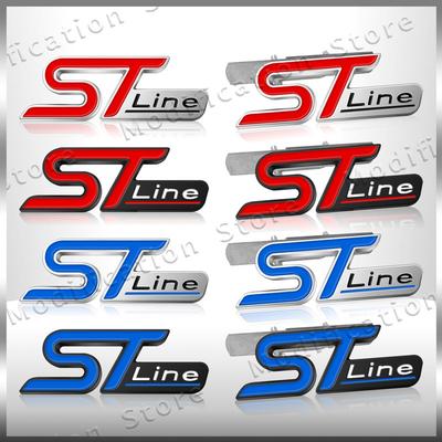 3D Metal Car Styling ST Line Logo Front Grill Badge Sticker For Focus Fiesta Ecosport Mondeo Kuga Rear Trunk Side Fender