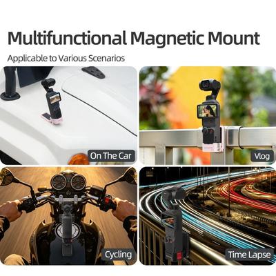 Quick Release Magnetic Clip Mount Lightweight Stable Adapter Holder Adjustable Stand Bracket for DJI Osmo Pocket 4 3