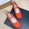 Fashion Flat Shoes for Women 2025 Square Toe Shallow Mouth Suede New Mary Jane Shoes Large Size Women's Shoes 42 43 44 Zapatos