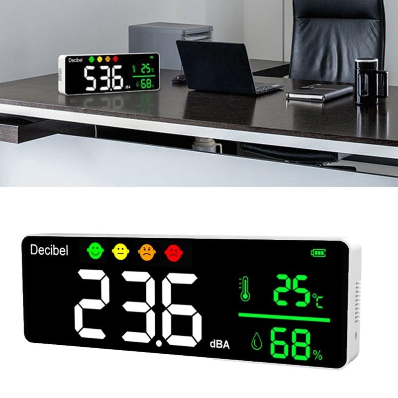 Wall Mounted Sound Level Meter With Temperature Humidity Sensors For Accurate Measurement In Indoor Decibel Meter