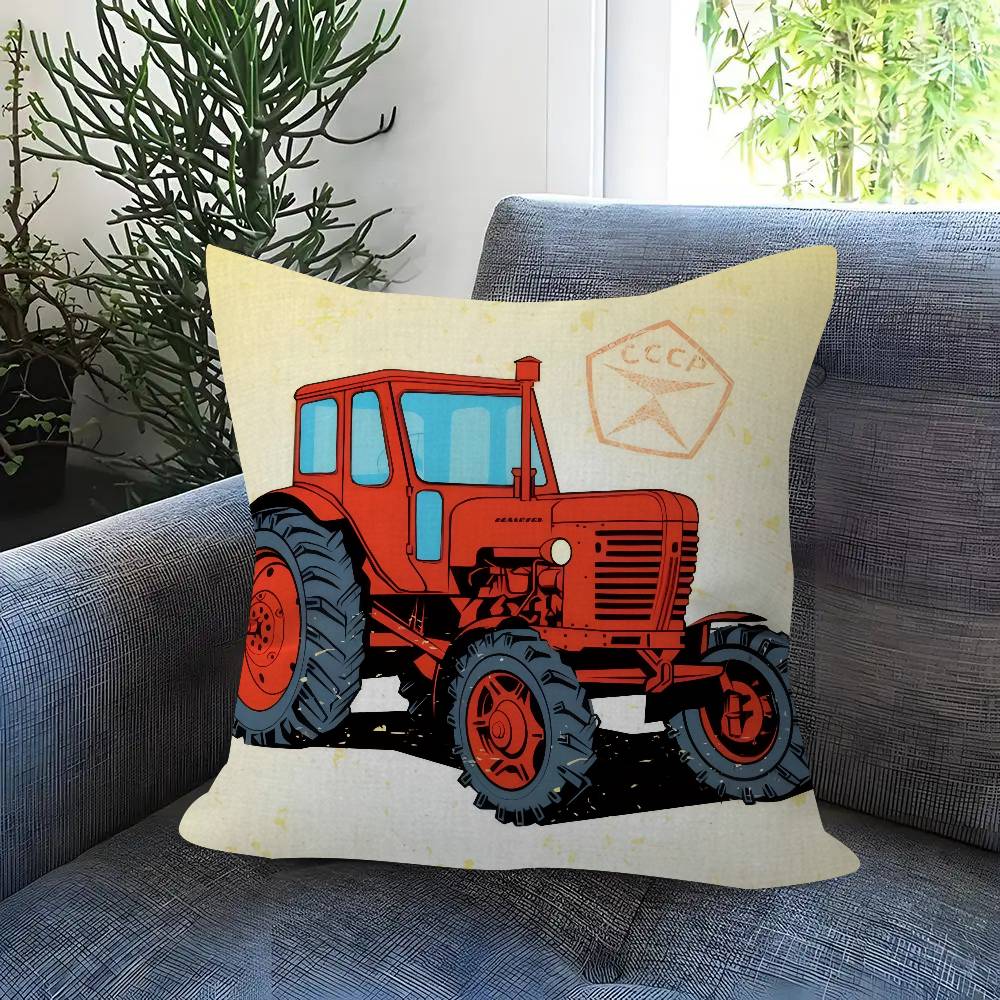 Car Tractor Decorative Personalized Pillow Dust Cover Bedroom Kids Party Decoration Pillowcase Birthday Children Gift