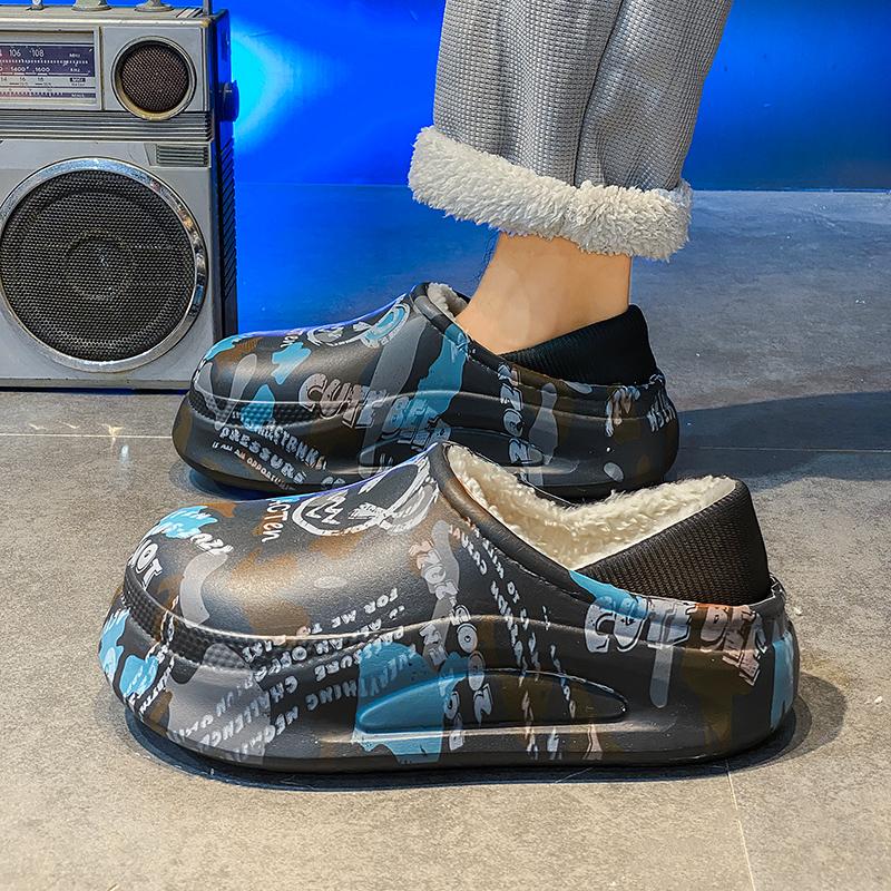 Cotton slippers winter velvet thickened warm cotton shoes home indoor slippers large size