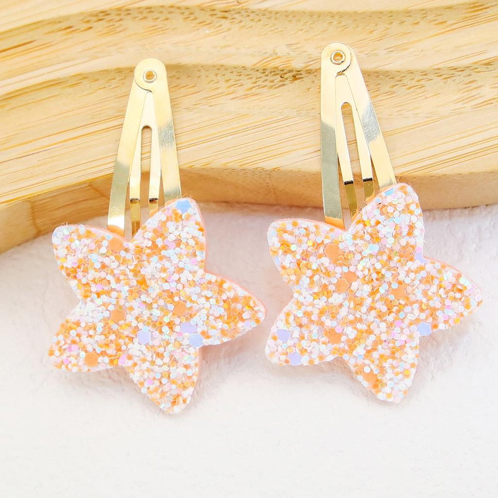 2/8pcs Sparkly Star Hair Clips Kids Glitter Star Shaped Hairpins Girls Alloy Snap Barrettes Clips Kids Children Hair Accessories
