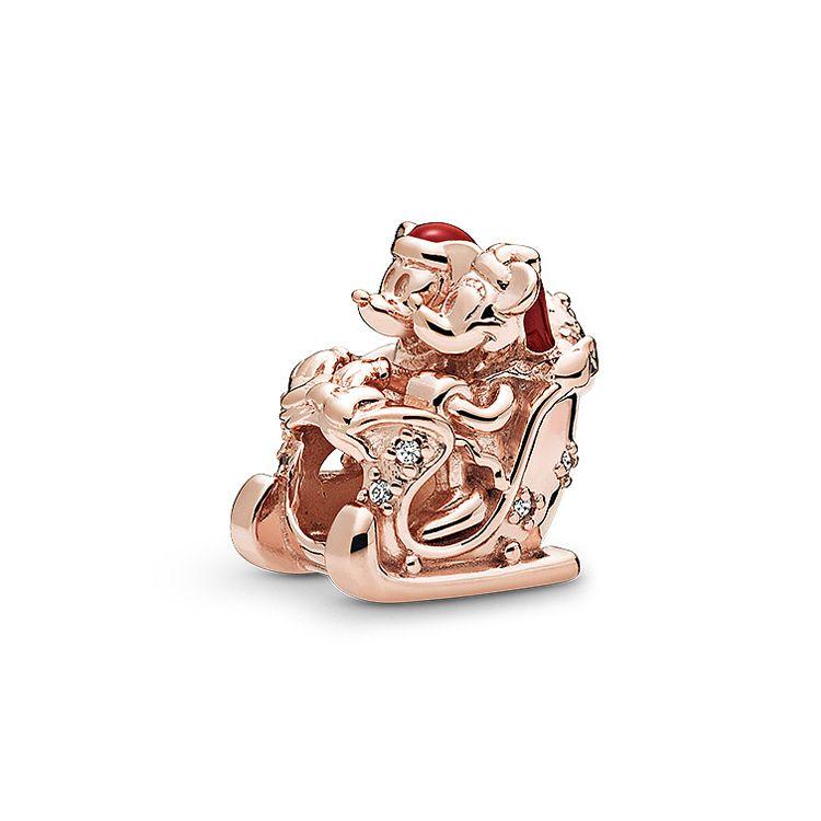 Pandora Disney Series Christmas Sleigh Charm Rose Gold Unisex Charm 788450C01 Rose Gold,F