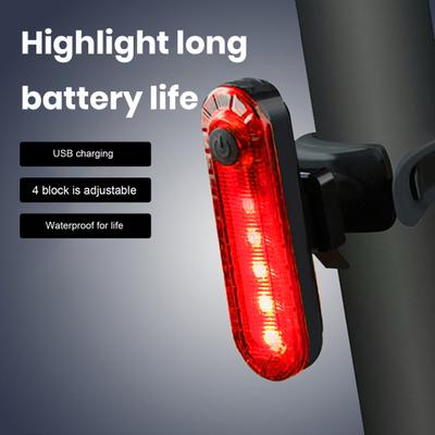 USB-wiederaufladbares Fahrrad-Rücklicht, energiesparende LED-Lampe, wasserdichte Fahrrad-Rücklicht-Sicherheitstaschenlampe für Nachtfahrten im Freien