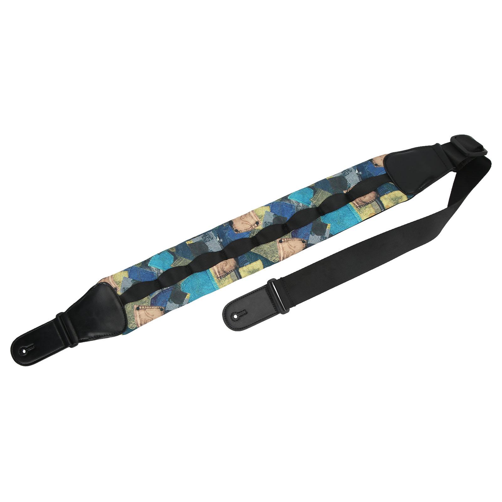 Adjustable Guitar Strap Polyester Fashionable Trendy Printing Decompression Bass Strap for Guitarist