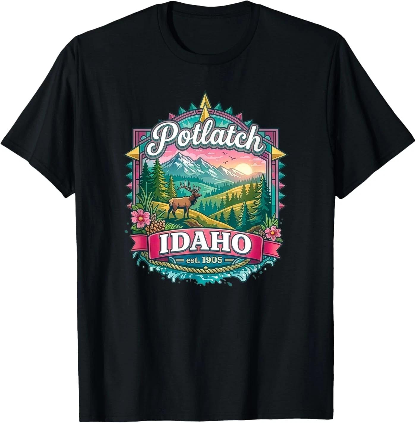 Potlatch Idaho USA Palouse Mountains Elk Summer Fun Souvenir T-Shirt 2XL