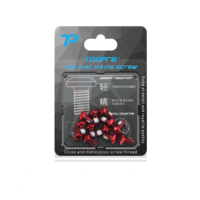 12Pcs Bike Disc Rotor Screws M5*10 Stainless Steel Bicycle Disc Brake Rotor Bolt T25 MTB Bike Bicycle Disc Brake Screws