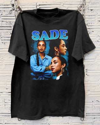 Sade Black Cotton T-Shirt Retro Music Band Tee Size S To 5XL