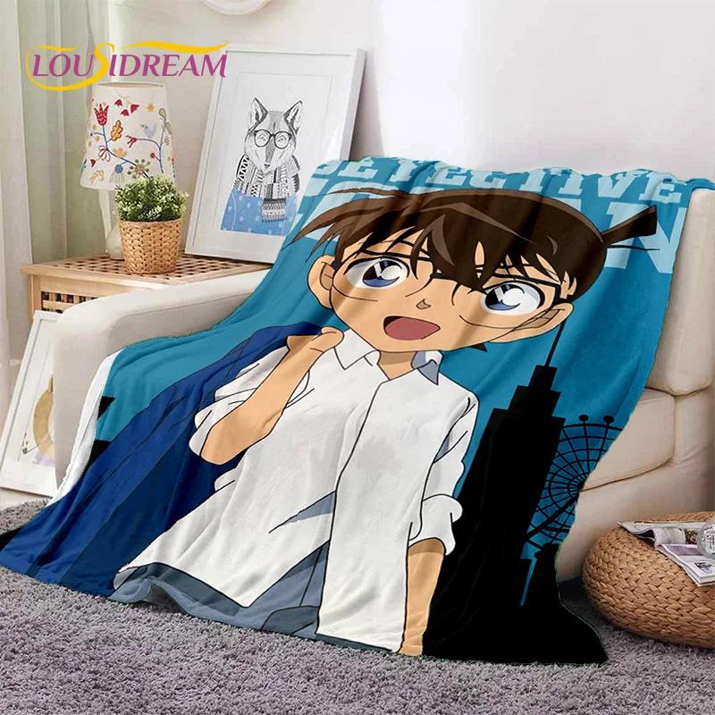

Мягкое фланелевое одеяло с рисунком аниме «Детектив Конан» для кроватей, диванов, пикников, плед для отдыха на свежем воздухе, подарок 30x40in