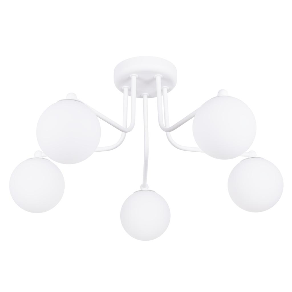 Lampa Sufitowa Nowoczesna Biała Szklane Białe Kule Do Salonu 5Xg9 8W Astral Sollux Lighting
