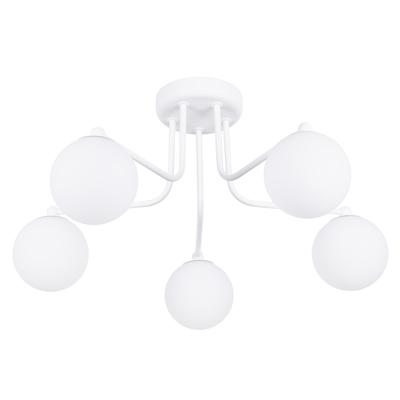 Modern White Ceiling Lamp Glass White Spheres For Living Room 5Xg9 8W Astral Sollux Lighting