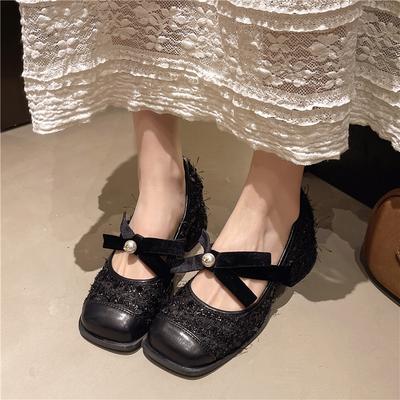 Französische Mary Jane Einzelne Schuhe Damen High Heels 2025 Neu Frühling und Herbst