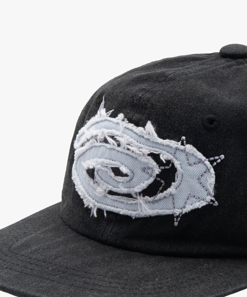 Liomeu Denim Applique Washed Ball Cap_Black