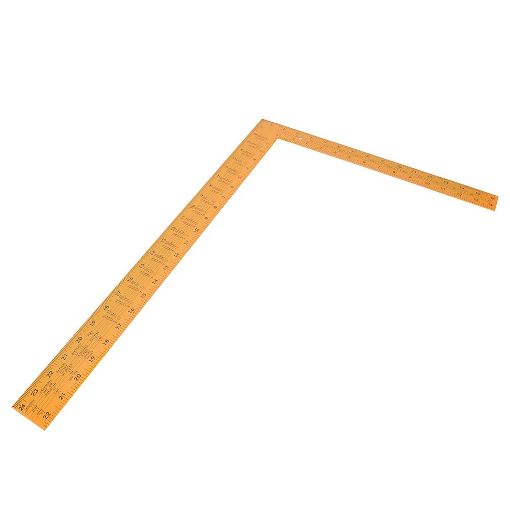 Aluminum Ruler Multifunctional Precision Square Woodworking Tool for Inspection MeasurementYellow