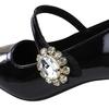 Women's Shoes with Thick Heel, Shallow Mouth, Square Toe, Rhinestone Buckle, Straight Strap, Single Shoe for Women