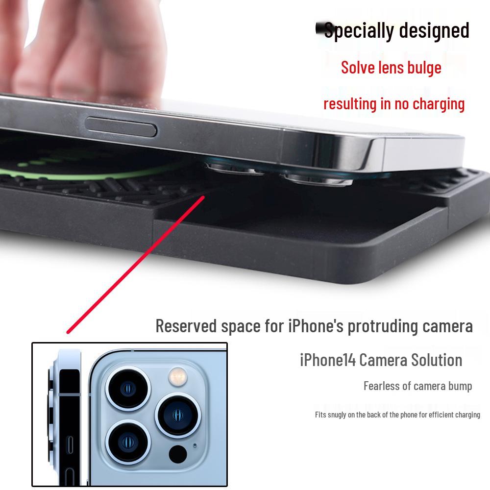 15W Fast Wireless Car Charger for Apple 14/15 - Solves Lens Protrusion, Luminous Design