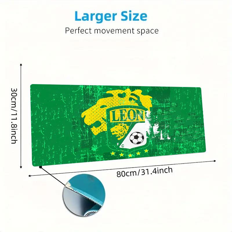 Leon Youth FC Mouse Pad, Large Gaming Desk Mat, Non-slip XXL Mousepad for Laptop & Tablet, Mini PC Playmat with Stitched Edges