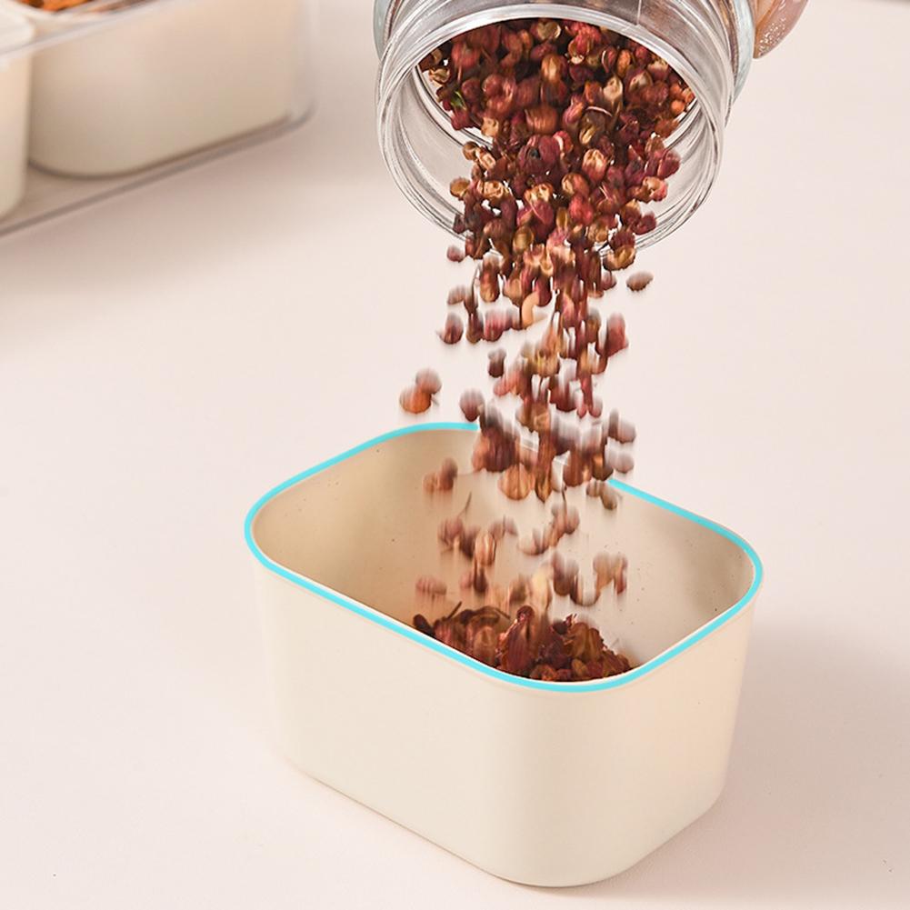 Spice Storage Box with Lid & Handle Rectangular Snack Bowl Multifunction Portable Snack Box for Sweets Veggie Nuts Fruit Storage