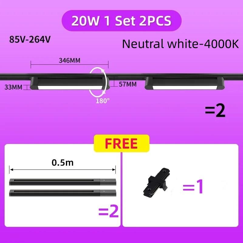 COB Rail Spotlight Living Room Bedroom Decor Lighting Fixture LED Track Light Aluminum Linear Track Ceiling Lamp