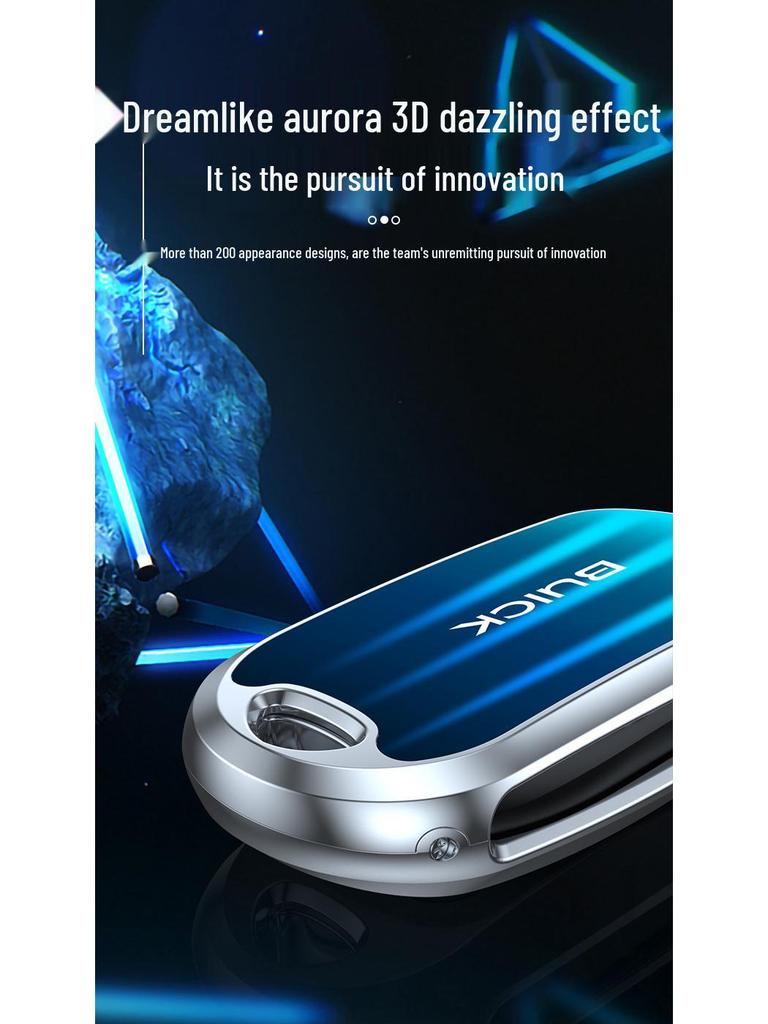 Buick LaCrosse Excelle Zinc Alloy Key Chain Cover - Protective Silver Moonlight Replacement Case.