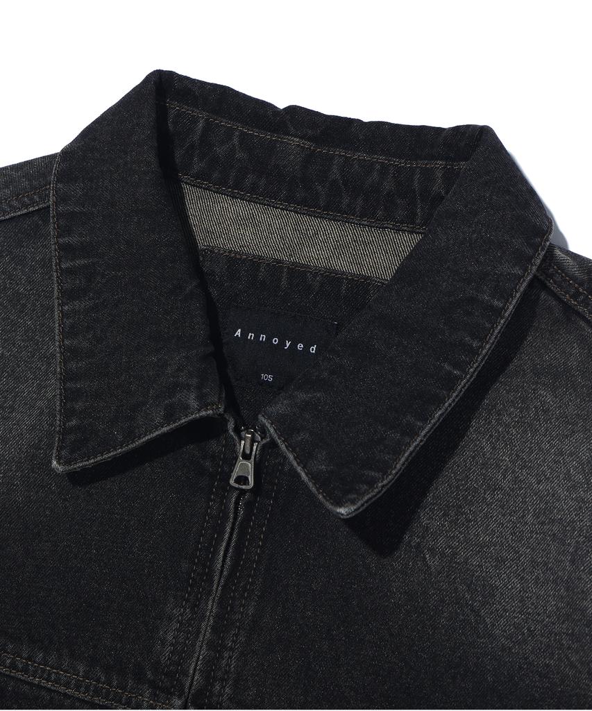 Annoyed Brushed Wash Denim Jacket Lq1Ju012_Black