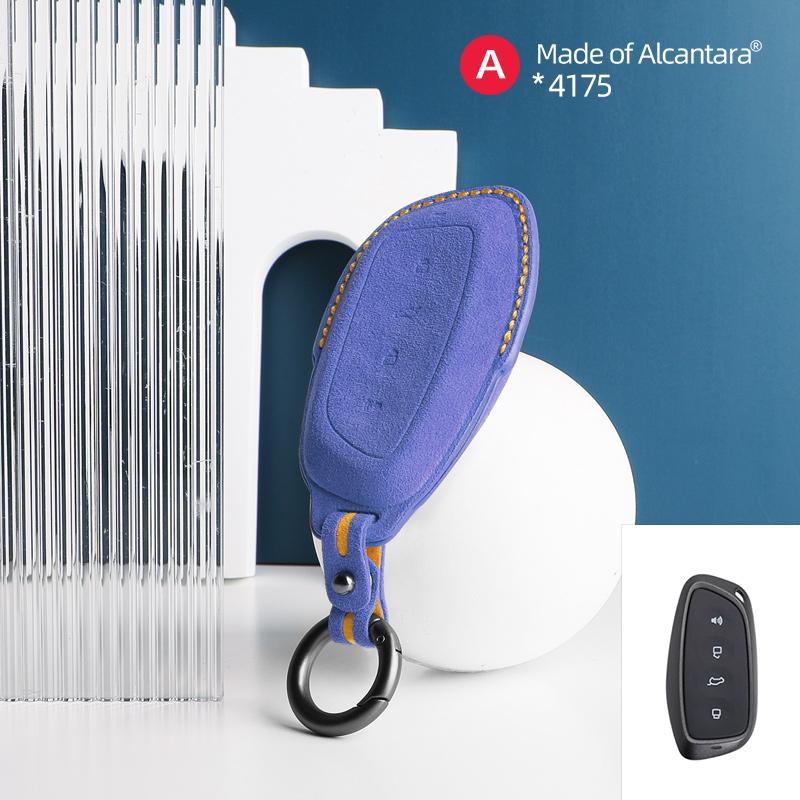 Car Key Case For Haval DARGO XY H-DOG H6 M6 F7 2023 2024 Alcantara Smart Remote Keyless Cover Shell Protector Accessories