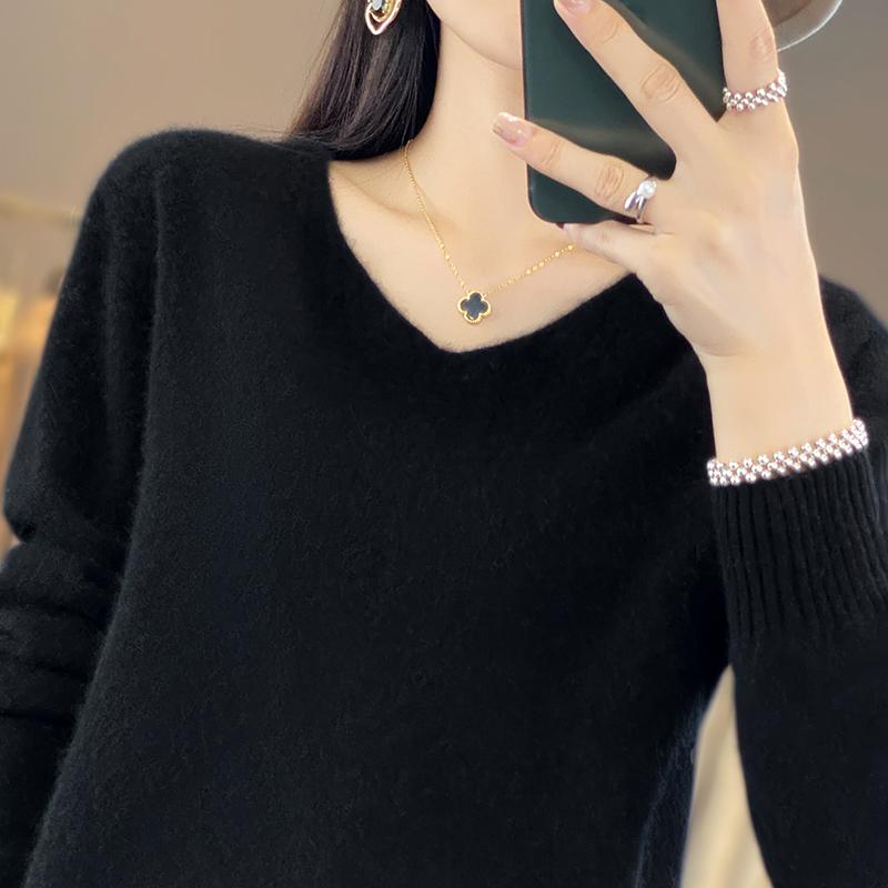 

Женский кашемировый свитер Qinghe cashmere 30% кашемир 70% шерсть Женский осенне-зимний кашемировый свитер мягкий и теплый L