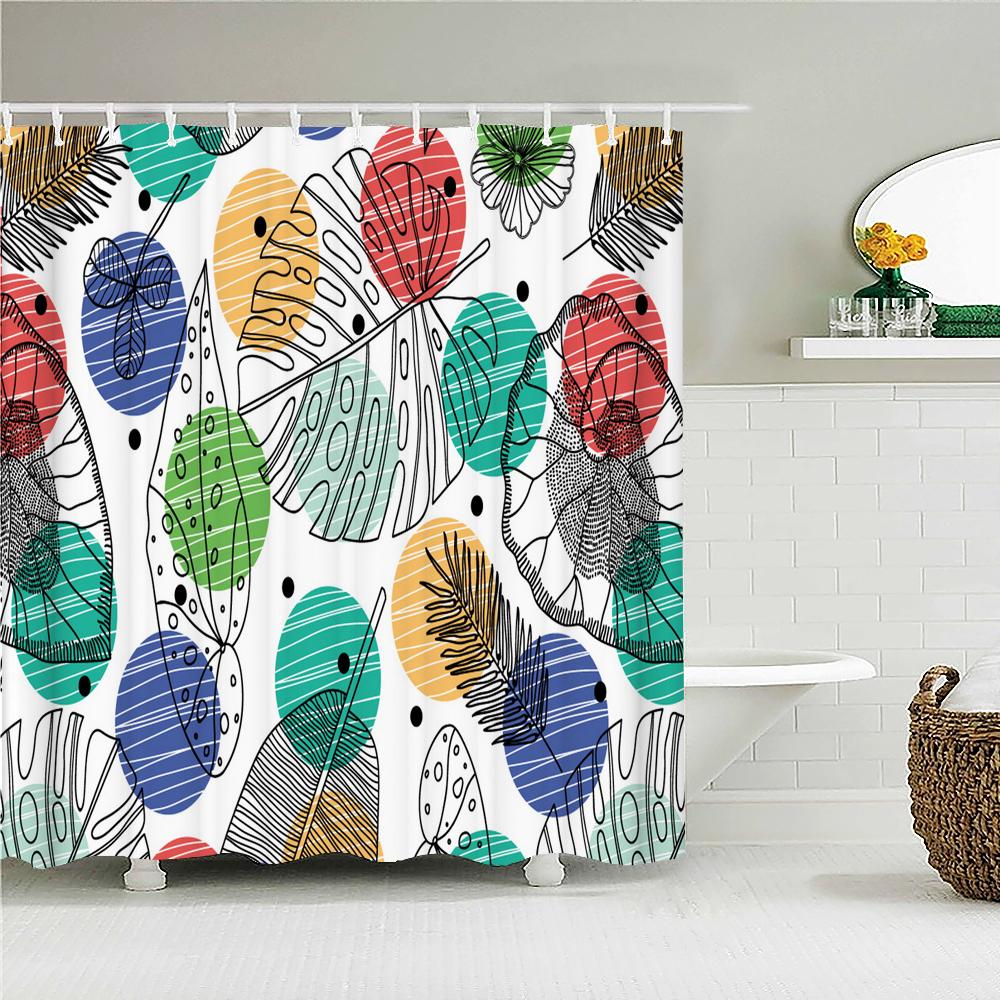 Cortinas de ducha de tela impermeables con diseño de hojas de árbol y abedul blanco para baño, tamaño grande, 240 x 180 cm, impresión 3D, decoración, cortina de ducha, mampara de baño
