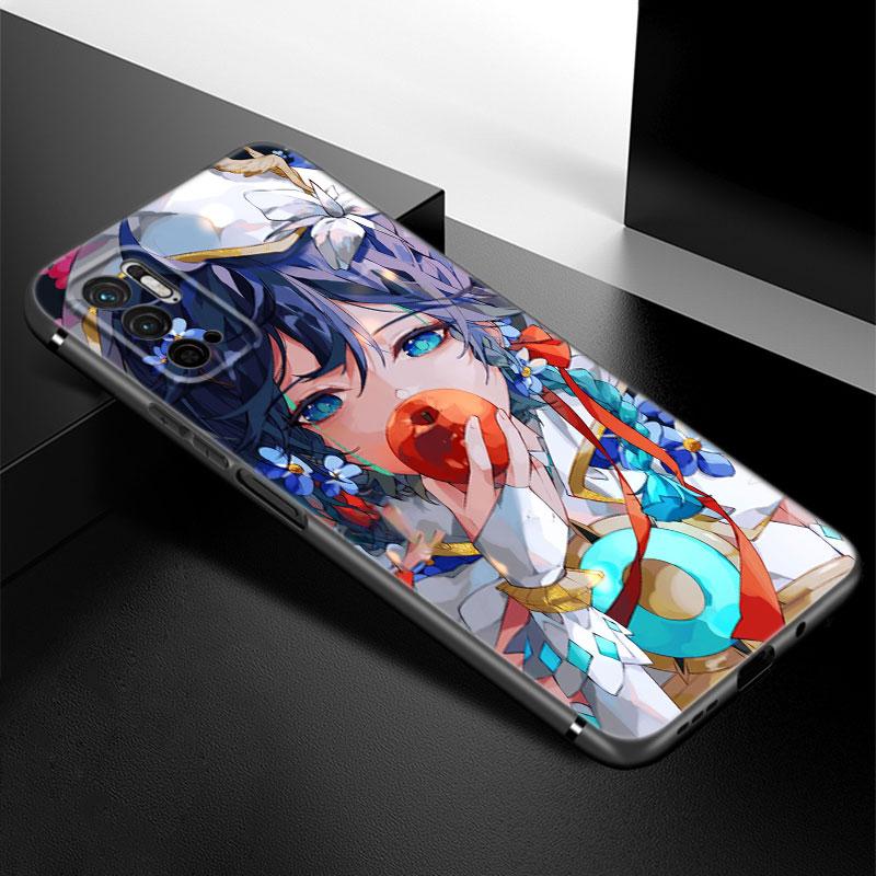 Genshin Impact Raiden Shogun Baal Case For Xiaomi Redmi Note 7 8 9 10 Lite 11 11E 11T 12 Pro 11S 4G 10T 5G 8T 9S 10S Black Cover