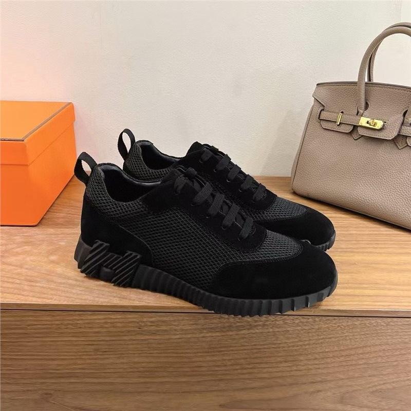 European high-end sports and leisure shoes new breathable simple leather lace-up running trend sports shoes