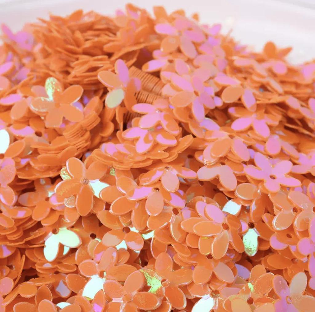 10MM Iridescent Five-Petal Flower Sequins for Nail Art, Glitter, Dance Costumes, and Crystal Slime Filler.