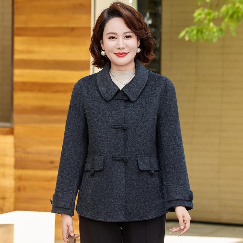 

Маленькая осенне-зимняя двусторонняя шерстяная куртка новый женский темперамент короткий шерстяной топ 5XL темно-серого