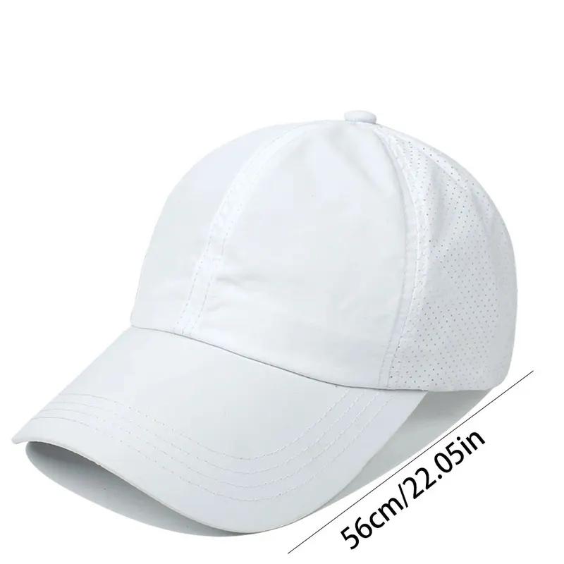 Women's Summer Baseball Cap, Breathable Mesh Sports Hat, Adjustable Solid Color Sun Hat Quick-Dry Casual Unisex Visor with Ponytail Hole