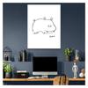 NLKTIYC Picasso Hippo Modern Abstract Canvas Wall Art Framed Decorative Painting for Living Room Bedroom Office Home Decor