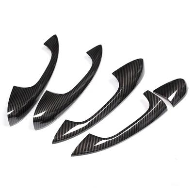 For Mercedes Benz S-Class W222 2014- Chrome Carbon Fiber LHD Car Door Handle Cover Styling Accessories