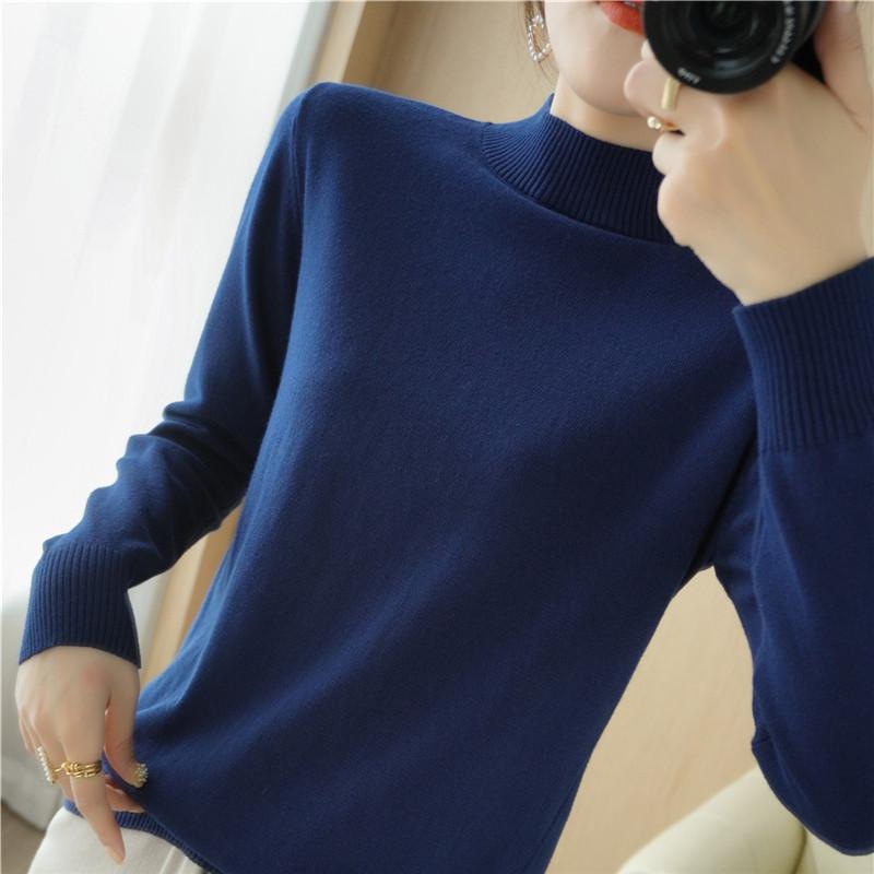 Damegenser MODERN NEW SAGA Vårullgensere Turtleneck strikket genser Høst Dame Jumper Strikket Topp