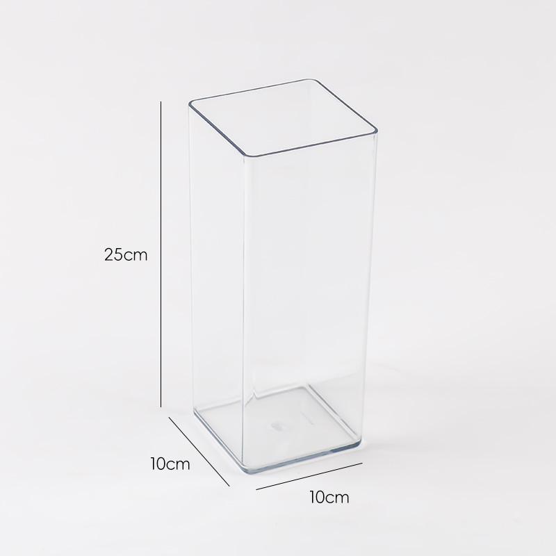 Square Acrylic Flower Box Clear Vase Flowers Green Plants Flower Arrangement Hydroponic Container Square Box Floral Material