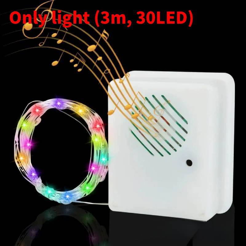 Sensor Sound Christmas Music Speaker With Led String Decorative Lights For Party