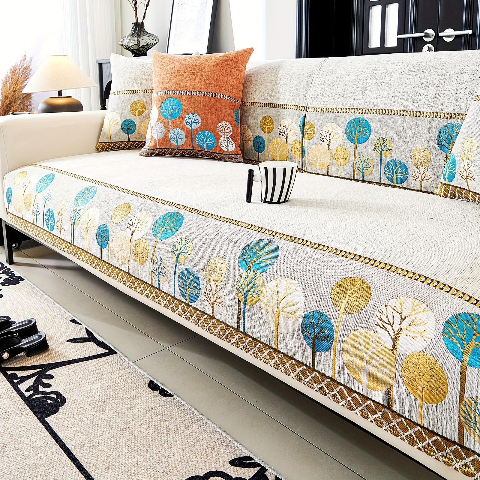 1 шт Богемный шенилловый чехол для дивана толстый плюшевый нескользящий защита для мебели - для спальни офиса гостиной домашний декор 7070cm бежевый 1170₽