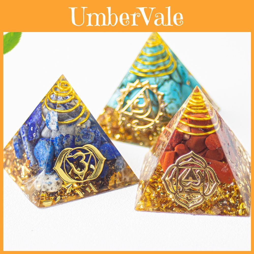 Natural Crystal Resin Pyramid Home Office Decor Gift For Mindfulness Enthusiasts